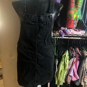 FOREVER 21 black denim skirt overalls
